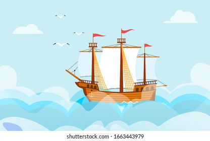 Ship Rough Seas Stock Illustrations Images Vectors Shutterstock