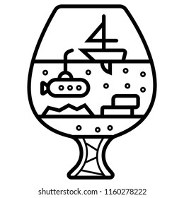 sailboat in a wineglass
