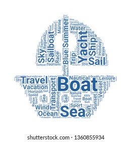 sailboat word cloud. tag cloud about sailboat.