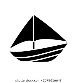 Sailboat, yacht, boat, linear icon. Line with editable stroke vector illustration, pictogram isolated on white background. color editable