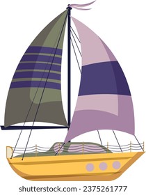 Sailboat, Yacht, Boat. Vector drawing.