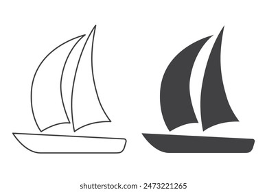 sailboat yacht icon isolated on white background