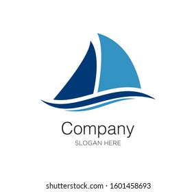 sailboat , yacht logo design vector concept
