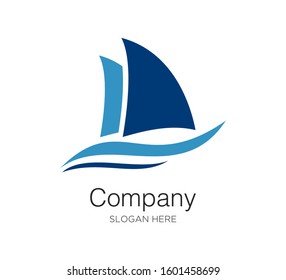 sailboat , yacht logo design vector concept