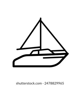 Sailboat, yacht - vector icon	