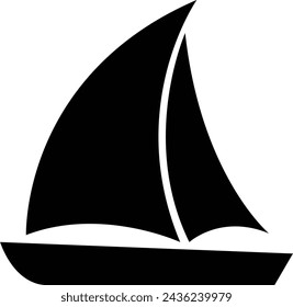 Sailboats vector For Print, Sailboats vector Clipart, Sailboats , Black shape of a sailboat is in a side view, isolated on transparent background, Sea yachts. Extreme lifestyle. used for mobile app.