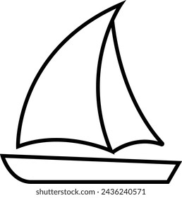 Sailboats vector For Print, Sailboats vector Clipart, Sailboats , Black shape of a sailboat is in a side view, isolated on transparent background, Sea yachts. Extreme lifestyle. used for mobile app.