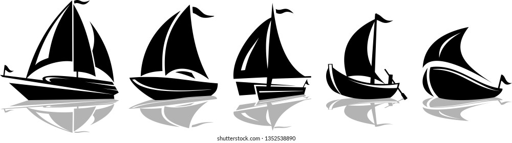 Sailboats Vector Set