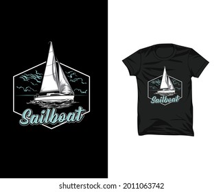 Sailbot On The High Seas Tshirt Design