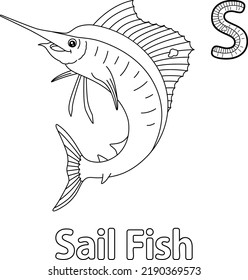 Sailfish Alphabet ABC Coloring Page S