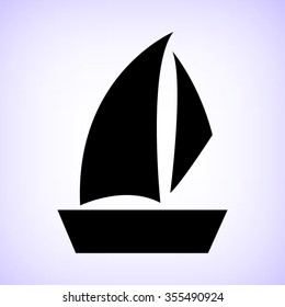 Sailfish boat -  black vector icon