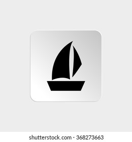 Sailfish boat  - black vector icon