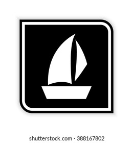 Sailfish boat -  black vector icon