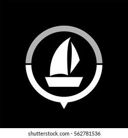 Sailfish boat  - black vector icon