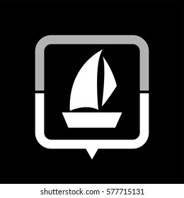 Sailfish boat  - black vector icon