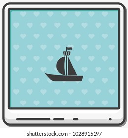 Sailfish boat flat vector icon.