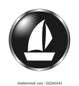Sailfish boat icon - vector button