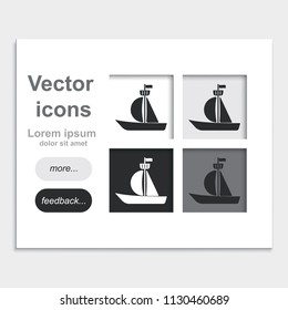 Sailfish boat placed on web page template flat vector icon.