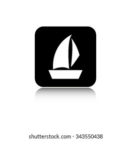 Sailfish boat - vector icon  with shadow