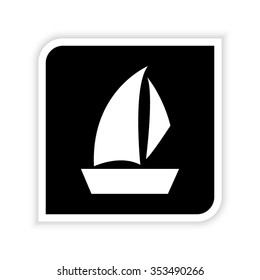 Sailfish boat -  white vector icon
