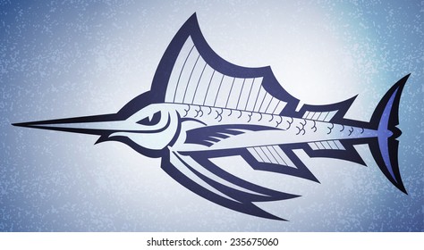 sailfish cartoon vector illustration