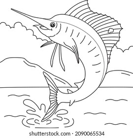 Sailfish Coloring Page for Kids