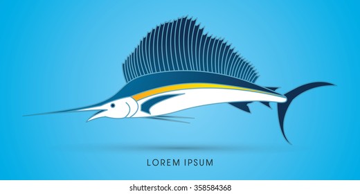 Sailfish, designed using colorful graphic vector.