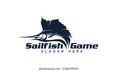 SAILFISH GAME LOGO VECTOR FOR FISHING COMPANY