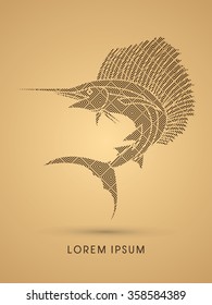 Sailfish Jumping, designed using luxury pattern graphic vector.