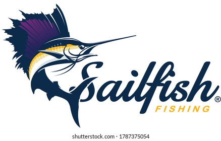 Sailfish Logo Template. Great Sailfish jumping out of the water. create for sailfish fishing activity. 