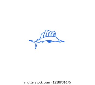 Sailfish Minimalist Linear Logo