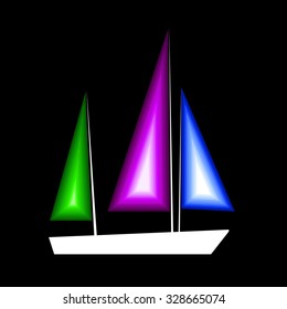 sailfish ship boat vector illustration ocean sea travel drawing design anchor