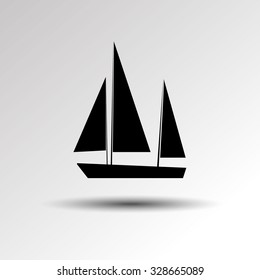 sailfish ship boat vector illustration ocean sea travel drawing design anchor