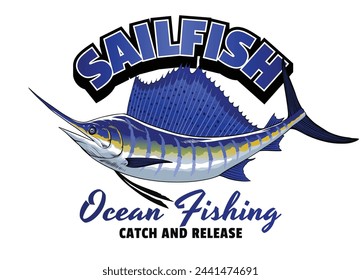 Sailfish Shirt Design in Vintage Colored Style