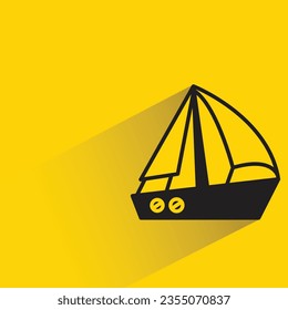 sailiboat with shadow on yellow background