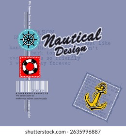 sailing  adventure, Flat Vector Illustration