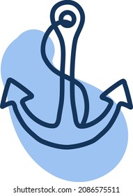 Sailing anchor, illustration, vector, on a white background.