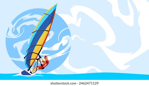 Segelsportler Design Illustration Vektorgrafik