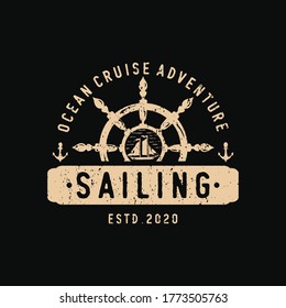 sailing badge label, emblem and logo