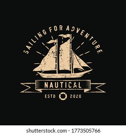 sailing badge label, emblem and logo