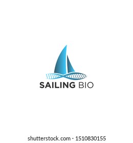 Sailing bio modern health technology logo design