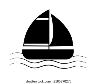 Sailing Board silhouette icon illustration  template for many purpose. Isolated on white background
