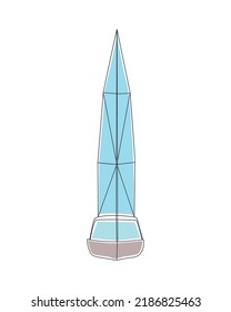 Sailing boat abstract art continues line drawing vector art