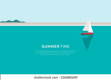Sailing boat by the seaside vector