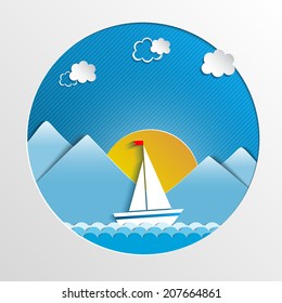 Sailing boat and clouds
