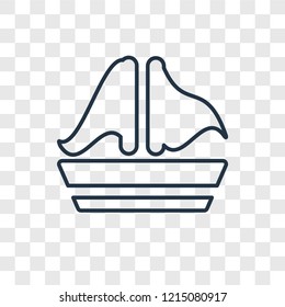 Sailing Boat concept vector linear icon isolated on transparent background, Sailing Boat concept transparency concept in outline style