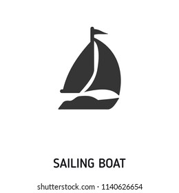 Sailing Boat creative icon. Simple element illustration. Sailing Boat concept symbol design from beach icon collection. Can be used for web, mobile and print. web design, apps, software, print