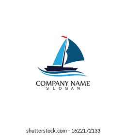Sailing boat, Daily cruises, sea travel, vector logo-icon