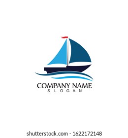 Sailing boat, Daily cruises, sea travel, vector logo-icon