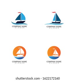 Sailing boat, Daily cruises, sea travel, vector logo-icon